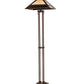 Meyda Lighting Mission 63" 2-Light Mahogany Bronze Prime Floor Lamp With Beige & Brown Art Shade Glass
