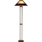 Meyda Lighting Mission 63" 2-Light Mahogany Bronze Prime Floor Lamp With Beige & Brown Art Shade Glass