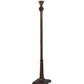 Meyda Lighting Mission 64" Craftsman Brown Prime Torchiere Floor Lamp With Beige & Brown Shade Glass