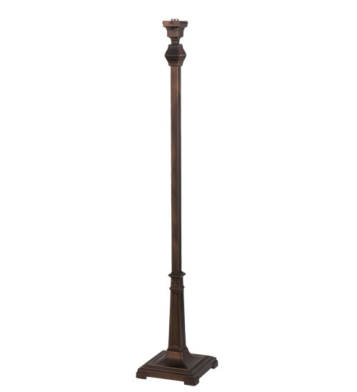 Meyda Lighting Mission 64" Craftsman Brown Prime Torchiere Floor Lamp With Beige & Brown Shade Glass