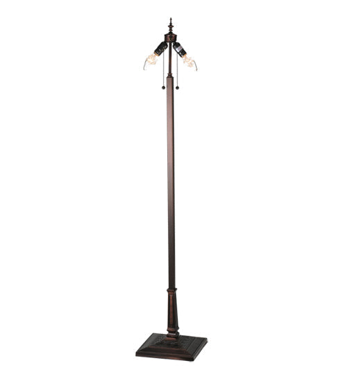 Meyda Lighting Mission 65" 2-Light Mahogany Bronze Floor Lamp Base