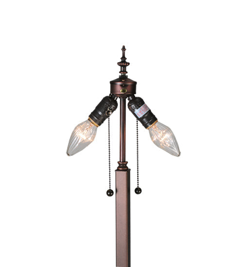 Meyda Lighting Mission 65" 2-Light Mahogany Bronze Floor Lamp Base