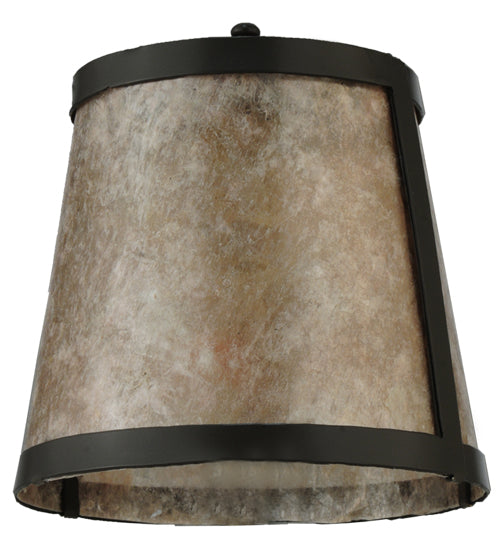 Meyda Lighting Mission 6"W x 7"H Prime Timeless Bronze Frame and Silver Mica Shade Glass
