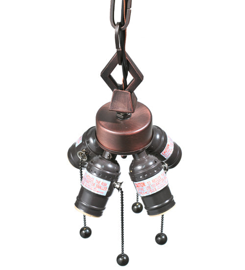 Meyda Lighting Mission 7" 4-Light Mahogany Bronze Pendant Light Hardware