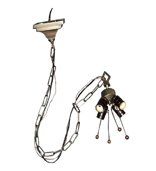 Meyda Lighting Mission 7" 4-Light Mahogany Bronze Pendant Light Hardware