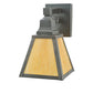 Meyda Lighting Mission 7" Craftsman Brown Prime Wall Sconce With Beige Shade Glass