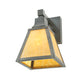 Meyda Lighting Mission 7" Craftsman Brown Prime Wall Sconce With Beige Shade Glass