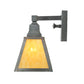 Meyda Lighting Mission 7" Craftsman Brown Prime Wall Sconce With Beige Shade Glass