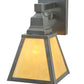 Meyda Lighting Mission 7" Craftsman Brown Prime Wall Sconce With Beige Shade Glass