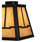 Meyda Lighting Mission 8" Craftsman Brown on Brass With Beige Shade Glass and Ring