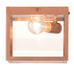 Meyda Lighting Mission 8"Sq Raw Copper Prime Flush Mount Light With Clear Shade Glass