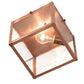 Meyda Lighting Mission 8"Sq Raw Copper Prime Flush Mount Light With Clear Shade Glass