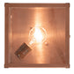 Meyda Lighting Mission 8"Sq Raw Copper Prime Flush Mount Light With Clear Shade Glass