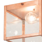 Meyda Lighting Mission 8"Sq Raw Copper Prime Flush Mount Light With Clear Shade Glass
