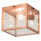 Meyda Lighting Mission 8"Sq Raw Copper Prime Flush Mount Light With Clear Shade Glass