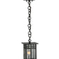 Meyda Lighting Mission 9" Craftsman Brown Hanging Mini Lantern Pendant Light With Clear Seeded Shade Glass