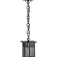 Meyda Lighting Mission 9" Craftsman Brown Hanging Mini Lantern Pendant Light With Clear Seeded Shade Glass