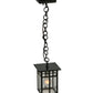 Meyda Lighting Mission 9" Craftsman Brown Hanging Mini Lantern Pendant Light With Clear Seeded Shade Glass