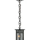 Meyda Lighting Mission 9" Craftsman Brown Hanging Mini Lantern Pendant Light With Clear Seeded Shade Glass