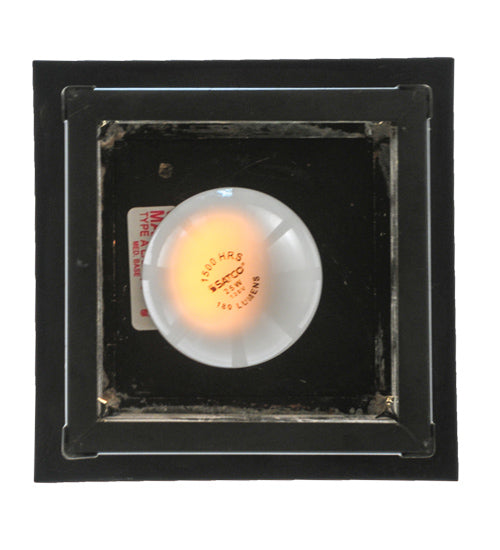 Meyda Lighting Mission 9" Craftsman Brown Hanging Mini Lantern Pendant Light With Clear Seeded Shade Glass