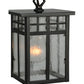 Meyda Lighting Mission 9" Craftsman Brown Hanging Mini Lantern Pendant Light With Clear Seeded Shade Glass