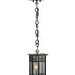 Meyda Lighting Mission 9" Craftsman Brown Hanging Mini Lantern Pendant Light With Clear Seeded Shade Glass