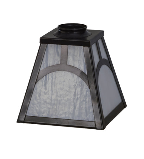 Meyda Lighting Mission 9" Hill Top Craftsman Brown Frame With White Art Shade Glass