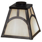 Meyda Lighting Mission 9" Hill Top Craftsman Brown Frame With White Art Shade Glass