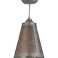 Meyda Lighting Mission 9" Nickel Mini Cantilever Pendant Light With Silver Mica Shade Glass