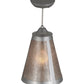 Meyda Lighting Mission 9" Nickel Mini Cantilever Pendant Light With Silver Mica Shade Glass