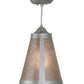 Meyda Lighting Mission 9" Nickel Mini Cantilever Pendant Light With Silver Mica Shade Glass