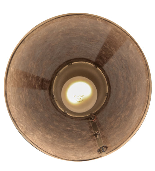Meyda Lighting Mission 9" Nickel Mini Cantilever Pendant Light With Silver Mica Shade Glass