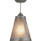 Meyda Lighting Mission 9" Nickel Mini Cantilever Pendant Light With Silver Mica Shade Glass
