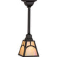 Meyda Lighting Mission 9" Solar Black Hill Top Pendant Light With Beige Iridescent Art Shade Glass
