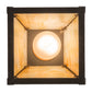 Meyda Lighting Mission 9" Solar Black Hill Top Pendant Light With Beige Iridescent Art Shade Glass