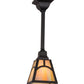 Meyda Lighting Mission 9" Solar Black Hill Top Pendant Light With Beige Iridescent Art Shade Glass