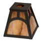 Meyda Lighting Mission 9" Timeless Bronze Hill Top Honey Amber Shade Glass