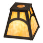 Meyda Lighting Mission 9" Timeless Bronze Hill Top Honey Amber Shade Glass