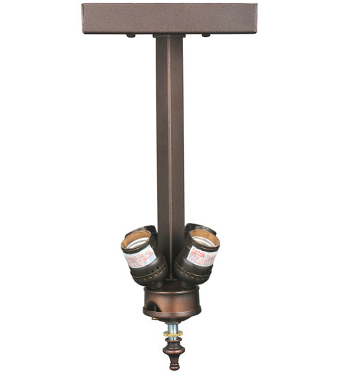 Meyda Lighting Mission 9"W x 14"H 4-Light Mahogany Bornze Flush Mount Light Hardware