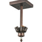 Meyda Lighting Mission 9"W x 14"H 4-Light Mahogany Bornze Flush Mount Light Hardware