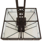 Meyda Lighting Mission Chic 51" 9-Light Oil Rubbed Bronze Pendant Light With White Art Shade Glass