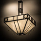 Meyda Lighting Mission Chic 51" 9-Light Oil Rubbed Bronze Pendant Light With White Art Shade Glass