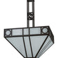 Meyda Lighting Mission Chic 51" 9-Light Oil Rubbed Bronze Pendant Light With White Art Shade Glass