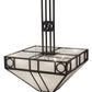 Meyda Lighting Mission Chic 51" 9-Light Oil Rubbed Bronze Pendant Light With White Art Shade Glass