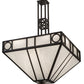 Meyda Lighting Mission Chic 51" 9-Light Oil Rubbed Bronze Pendant Light With White Art Shade Glass