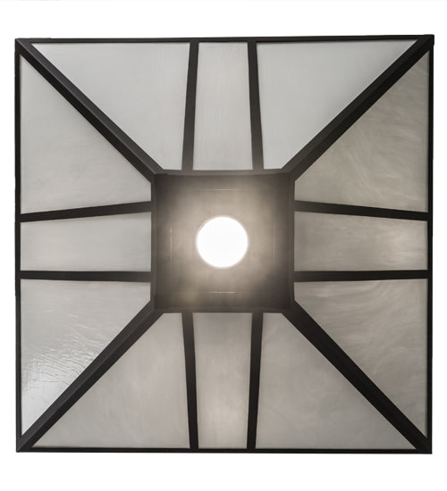 Meyda Lighting Mission Chic 51" 9-Light Oil Rubbed Bronze Pendant Light With White Art Shade Glass