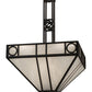 Meyda Lighting Mission Chic 51" 9-Light Oil Rubbed Bronze Pendant Light With White Art Shade Glass