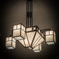 Meyda Lighting Mission Chic 60" 13-Light Oil Rubbed Bronze Chandelier With White Art Shade Glass