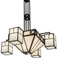 Meyda Lighting Mission Chic 60" 13-Light Oil Rubbed Bronze Chandelier With White Art Shade Glass