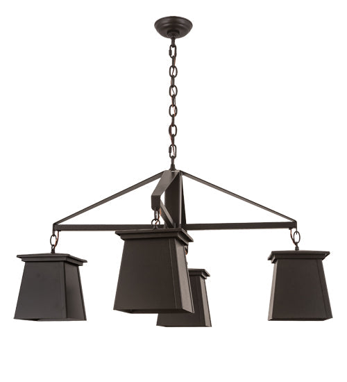 Meyda Lighting Mission Midnight 41" 4-Light Textured Timeless Bronze Chandelier